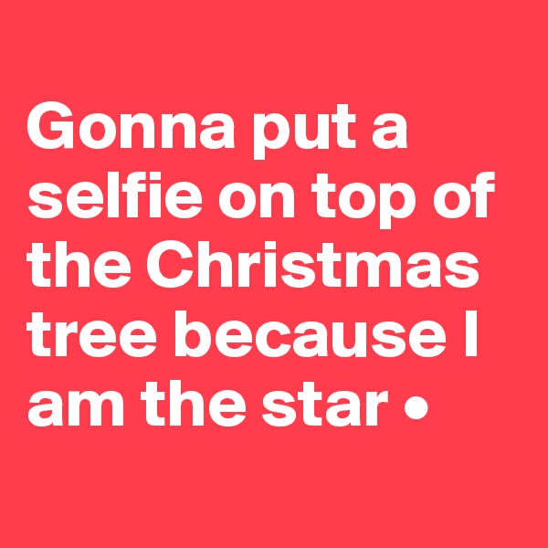 
Gonna put a selfie on top of the Christmas tree because I am the star •
