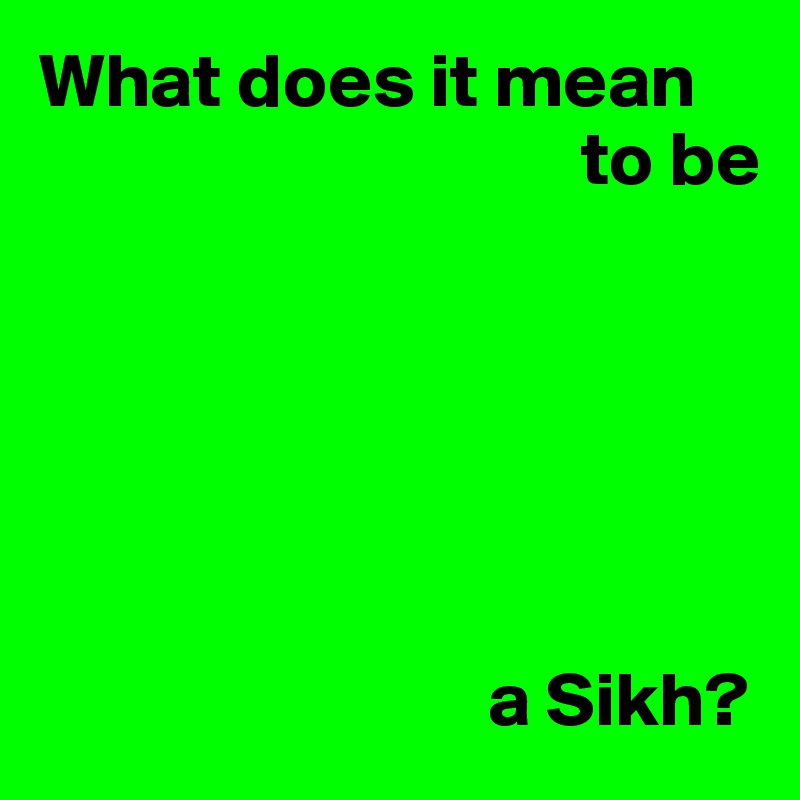 What does it mean
                                   to be






                             a Sikh?