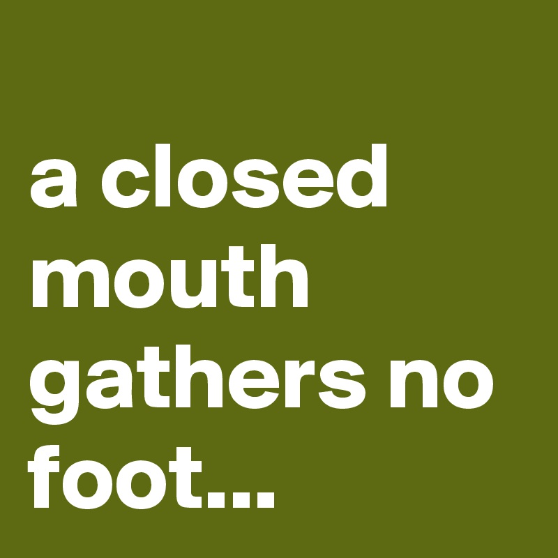 a closed mouth gathers no foot Post by hensch on Boldomatic