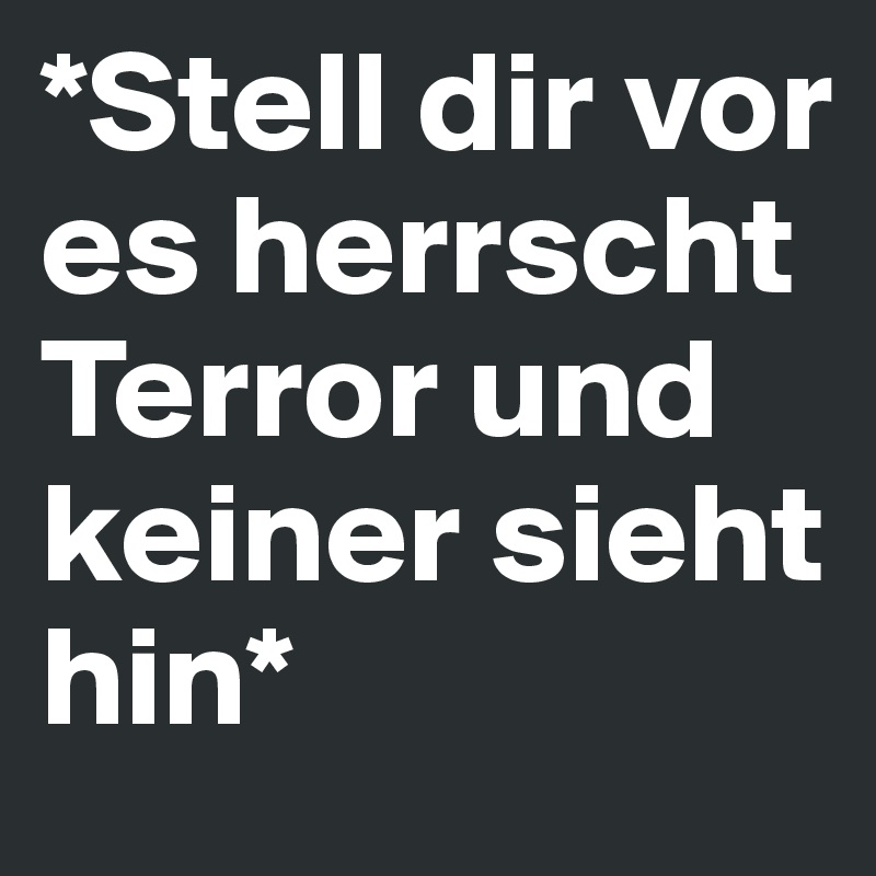 *Stell dir vor es herrscht Terror und keiner sieht hin*