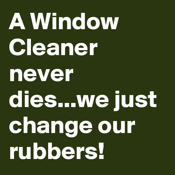 A Window Cleaner never dies...we just change our rubbers!