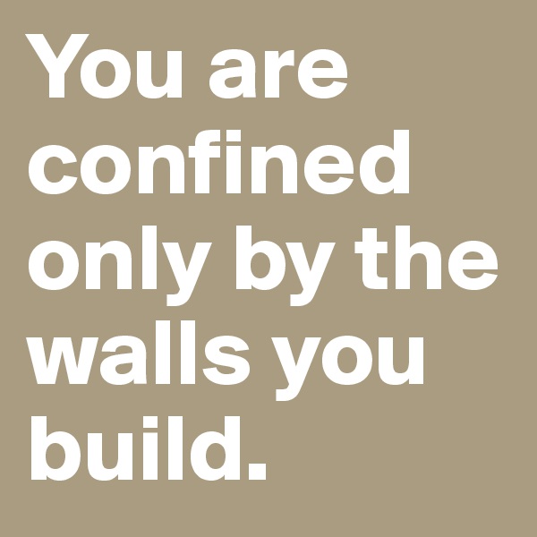 You are confined only by the walls you build.