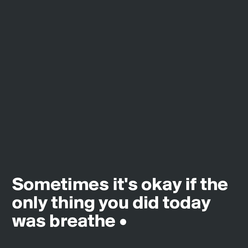 








Sometimes it's okay if the only thing you did today was breathe •