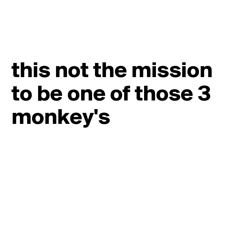 

this not the mission to be one of those 3 monkey's


