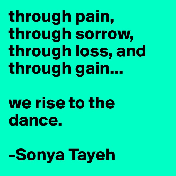through pain, through sorrow, through loss, and through gain...

we rise to the dance.

-Sonya Tayeh