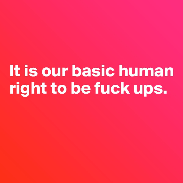 


It is our basic human right to be fuck ups.



