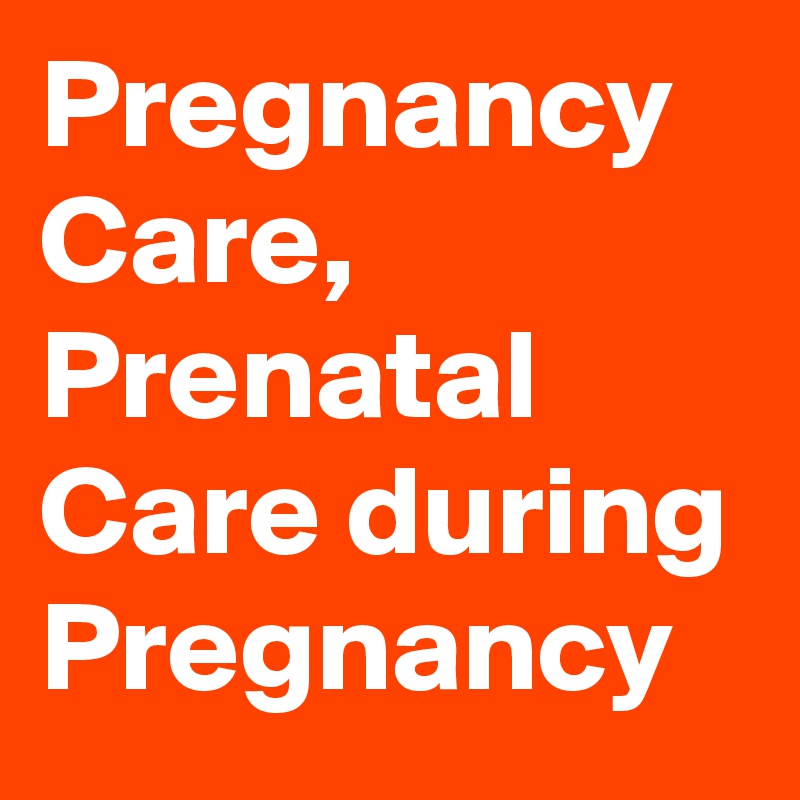 Pregnancy Care,
Prenatal Care during Pregnancy