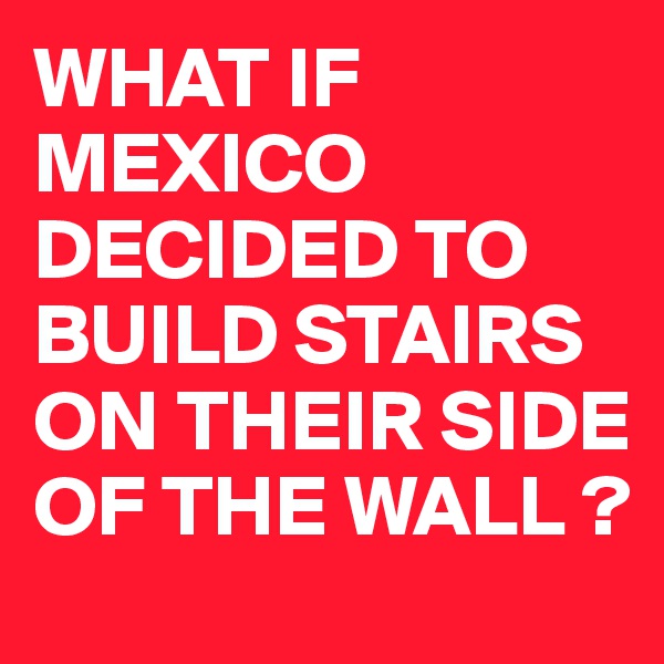 WHAT IF MEXICO DECIDED TO BUILD STAIRS ON THEIR SIDE OF THE WALL ?