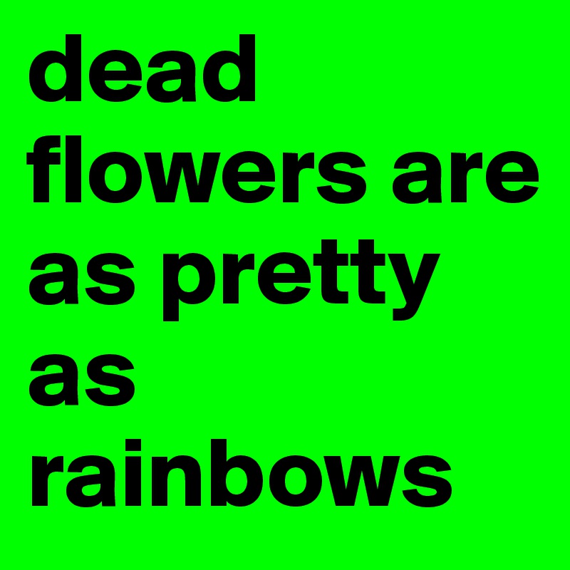 dead flowers are as pretty as rainbows