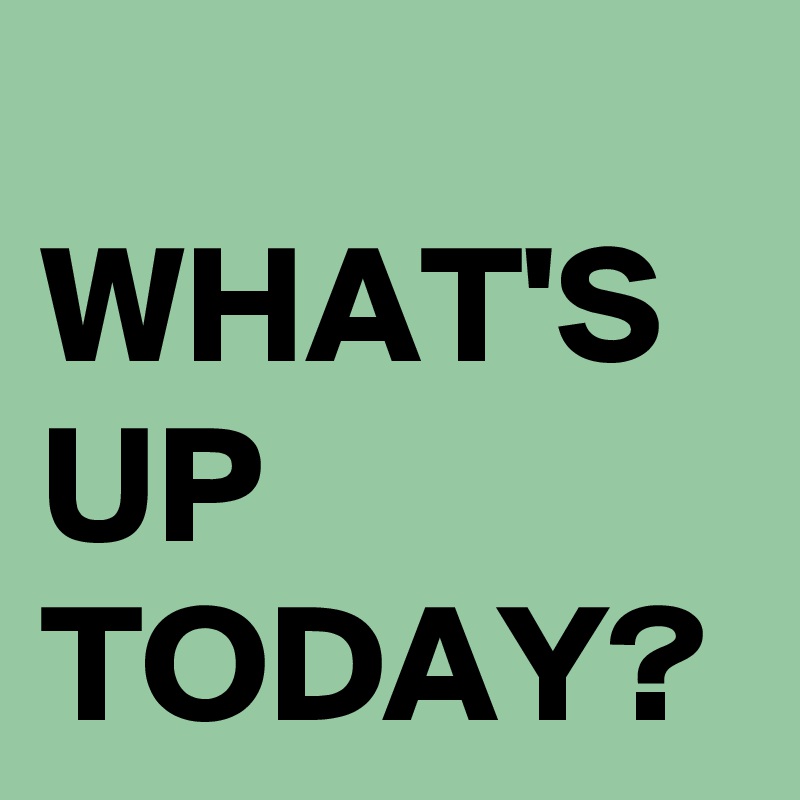 
WHAT'S UP TODAY?