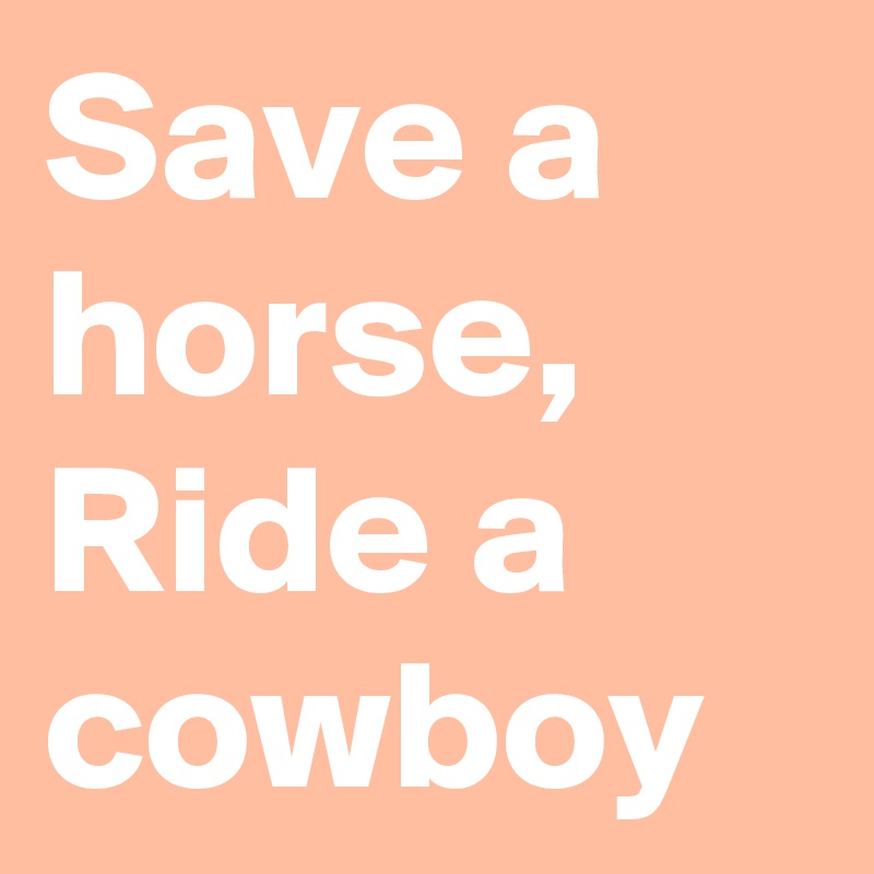 Save a horse, Ride a cowboy