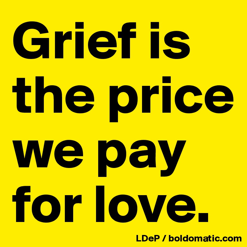 Grief is the price we pay for love. 