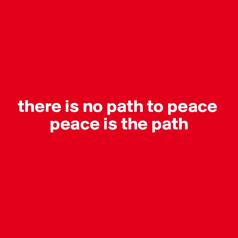 




  there is no path to peace
           peace is the path




