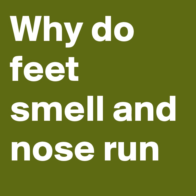 Why do feet smell and nose run Post by Billie01 on Boldomatic