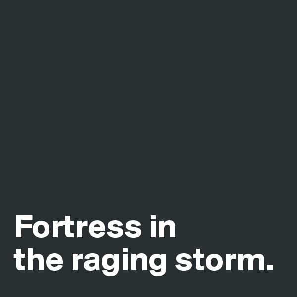 





Fortress in
the raging storm.