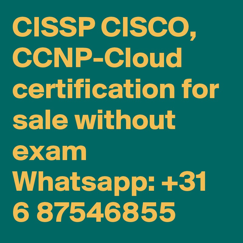 CISSP CISCO, CCNP-Cloud certification for sale without exam Whatsapp: +31 6 87546855