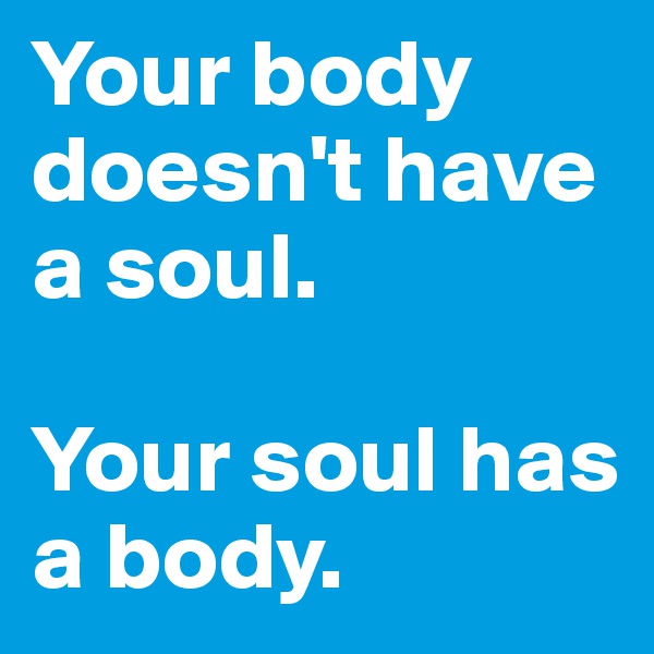 Your body doesn't have a soul.

Your soul has a body.