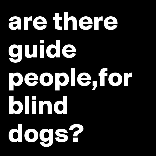 are there guide people,for blind dogs?