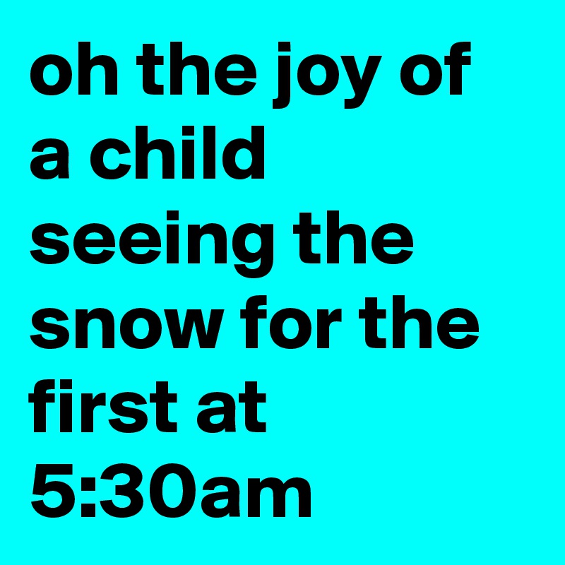 oh the joy of a child seeing the snow for the first at 5:30am