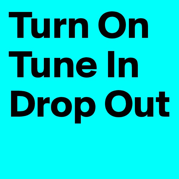 Turn On
Tune In
Drop Out
