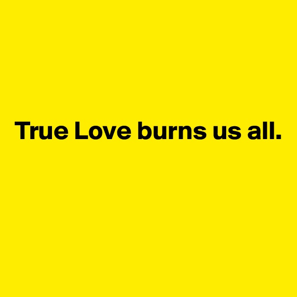 



True Love burns us all. 



