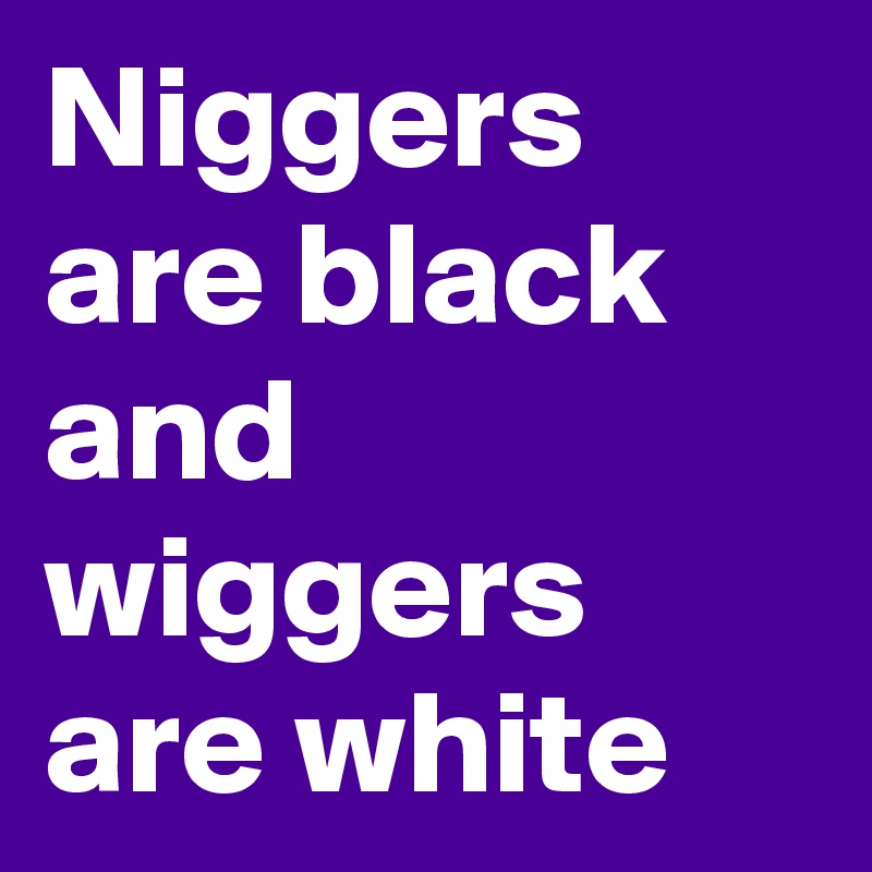 Niggers are black and wiggers are white