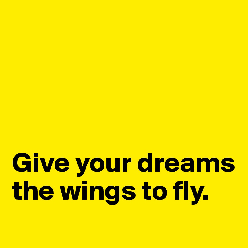 




Give your dreams the wings to fly. 