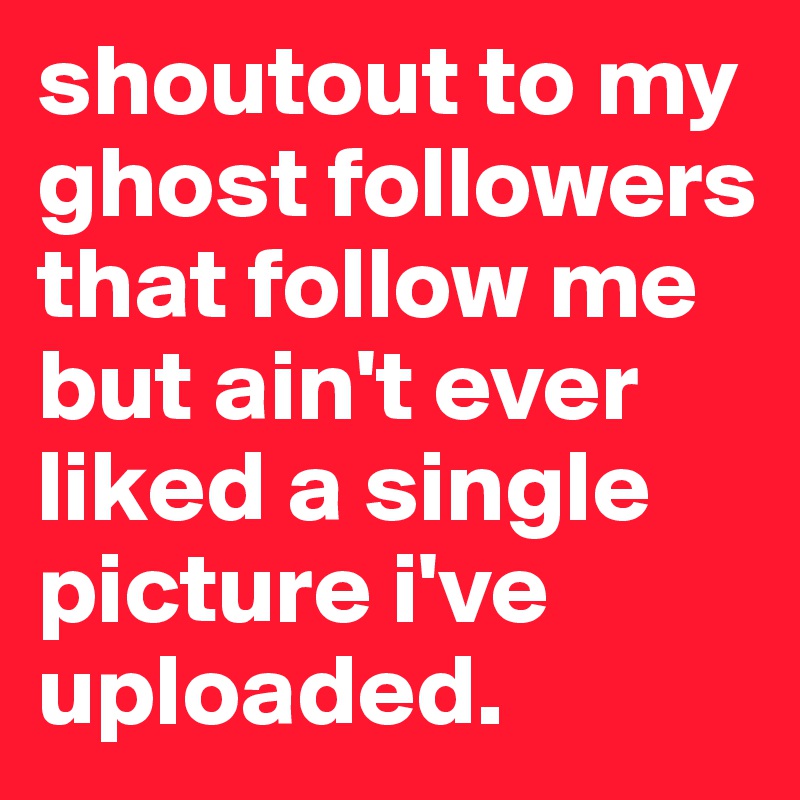 shoutout to my ghost followers that follow me but ain't ever liked a single picture i've uploaded. 