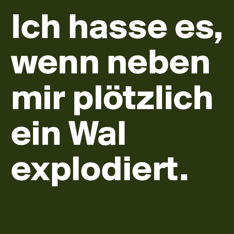 Ich hasse es, wenn neben mir plötzlich ein Wal explodiert.