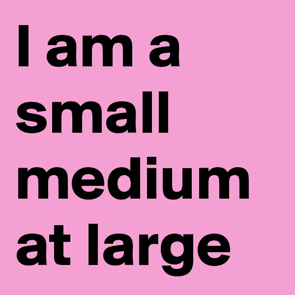 I am a small medium at large
