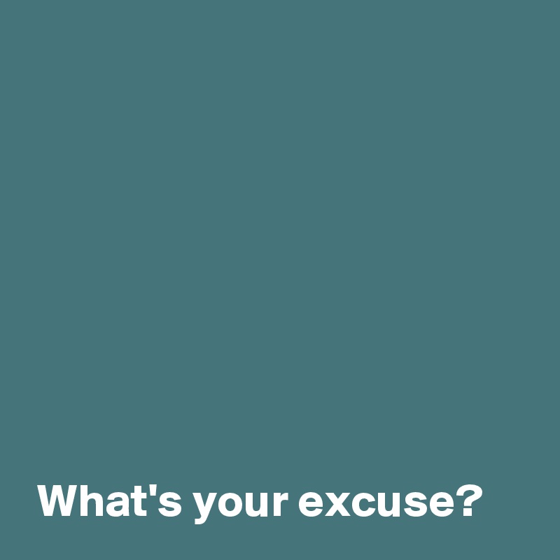 








 What's your excuse?