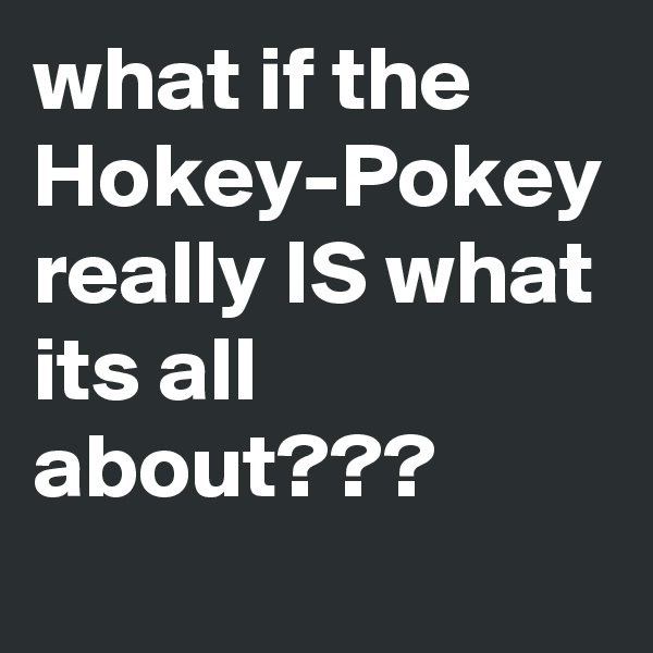 what if the Hokey-Pokey really IS what its all about???