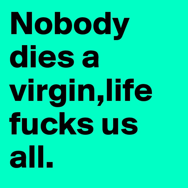 Nobody dies a virgin,life fucks us all.