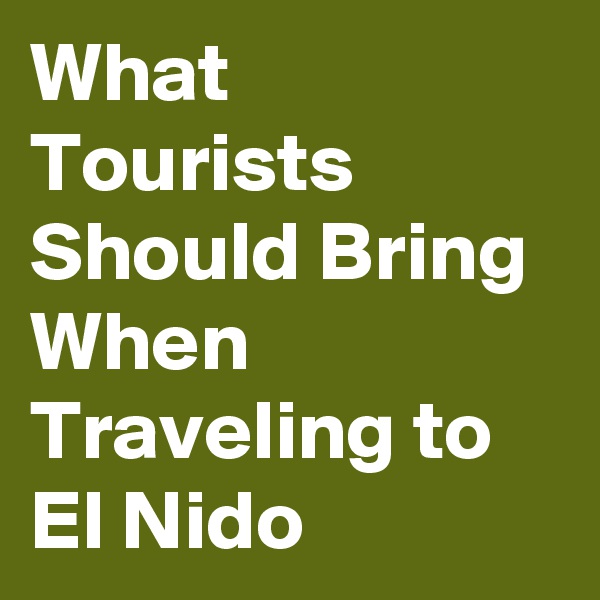 What Tourists Should Bring When Traveling to El Nido