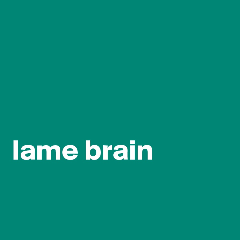 



lame brain

