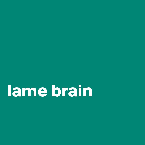 



lame brain

