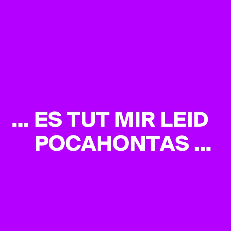 



... ES TUT MIR LEID       POCAHONTAS ...

