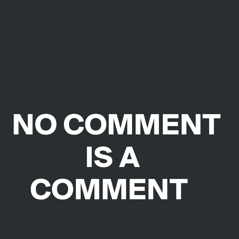 


NO COMMENT
            IS A
   COMMENT 