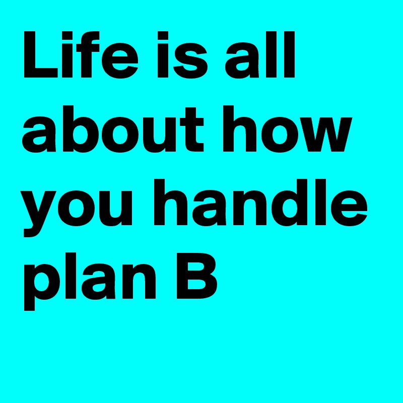 Life Is All About How You Handle Plan B - Post By Selinzoe On Boldomatic