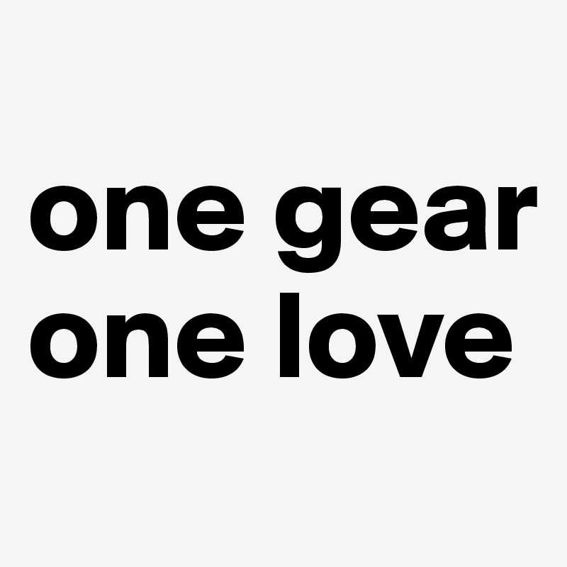 
one gear one love