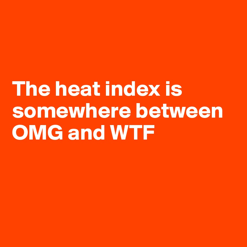 


The heat index is somewhere between OMG and WTF



