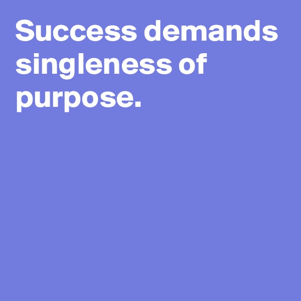 Success demands singleness of purpose.




