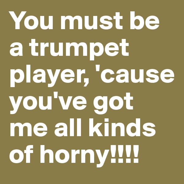 You must be a trumpet player, 'cause you've got me all kinds of horny!!!!