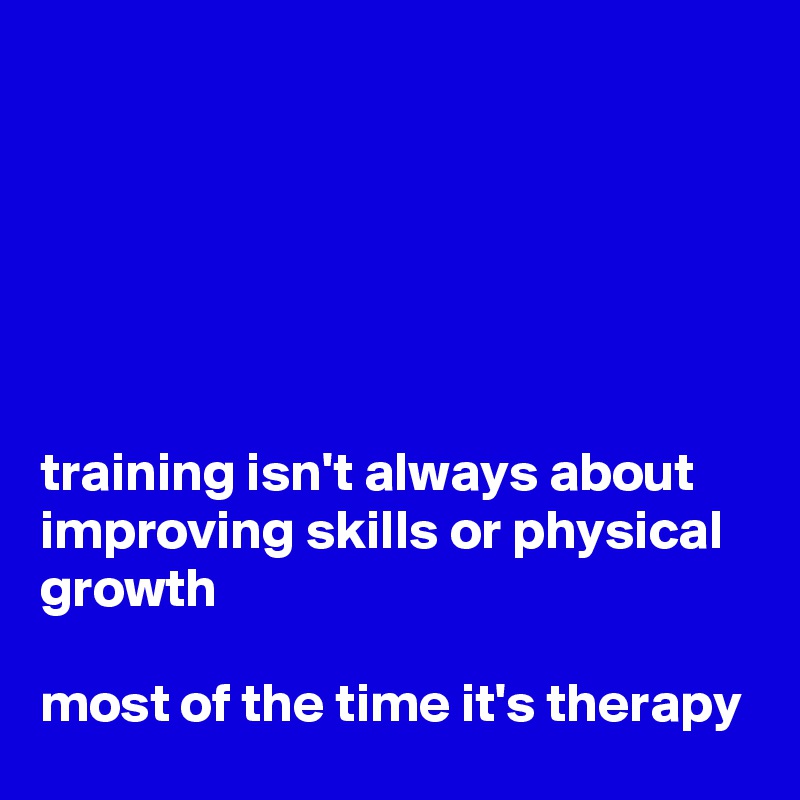 






training isn't always about improving skills or physical growth

most of the time it's therapy