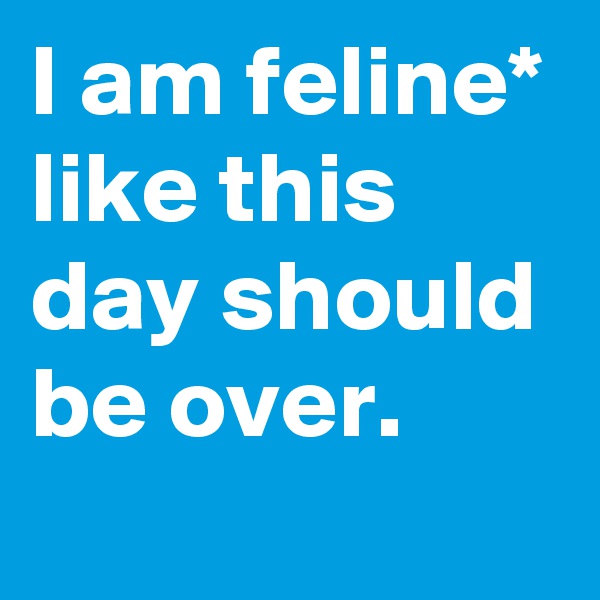 I am feline* like this day should be over.
