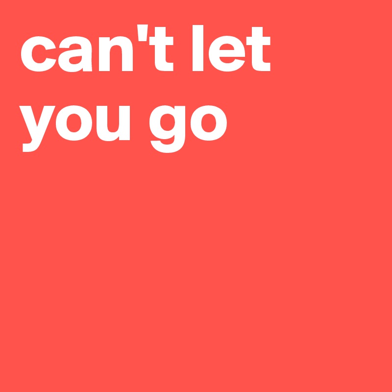 can't let you go


