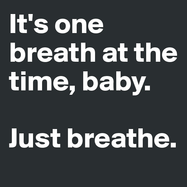 It's one breath at the time, baby.

Just breathe.
