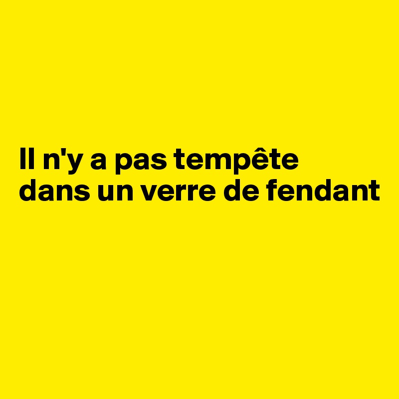 



Il n'y a pas tempête 
dans un verre de fendant




