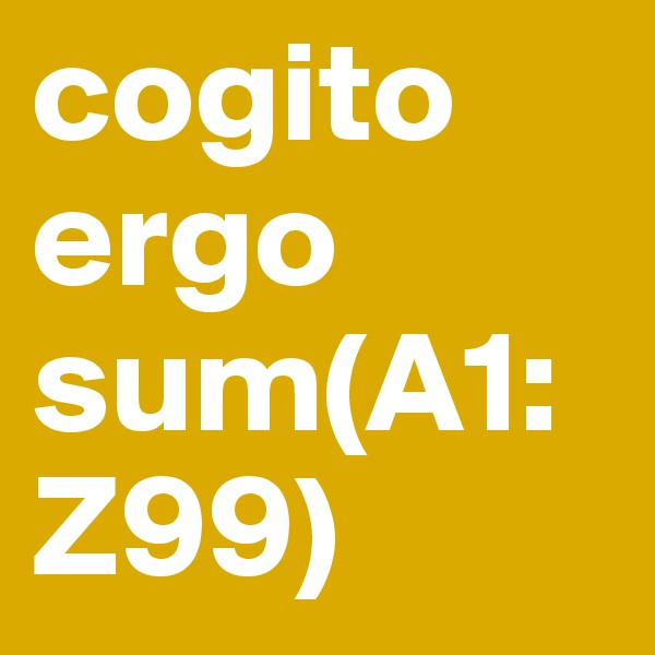 cogito ergo sum(A1:Z99)