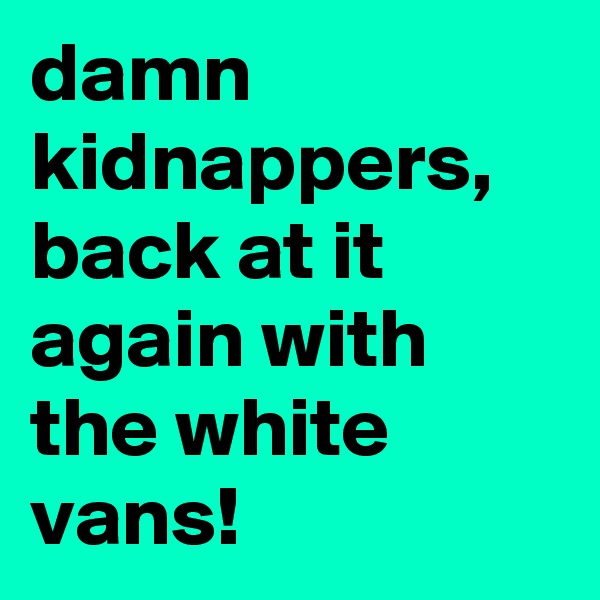 damn kidnappers, back at it again with the white vans!